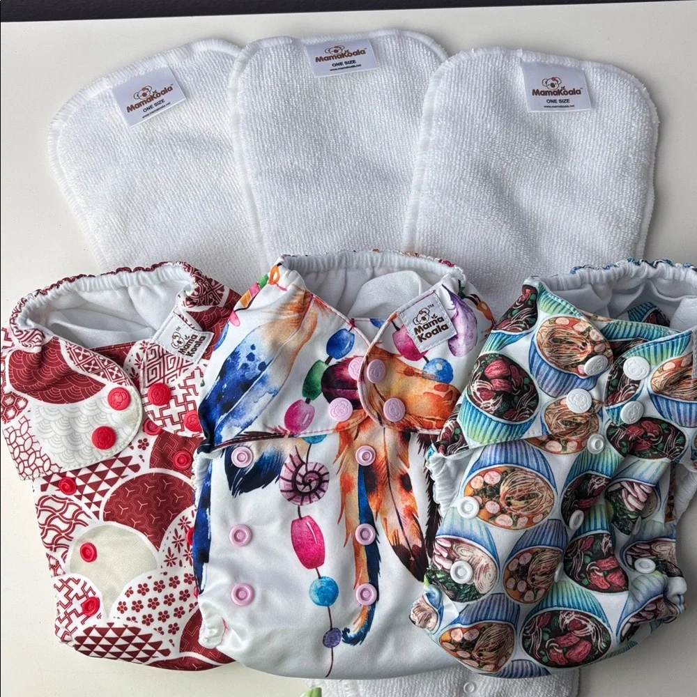 NEW Mama Kuala Feather Print Diaper Cover with MK Insert